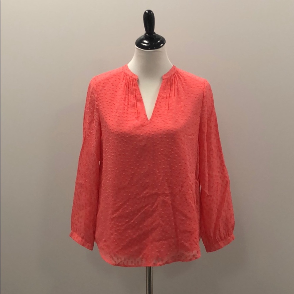 J.Crew Silk chip dot top